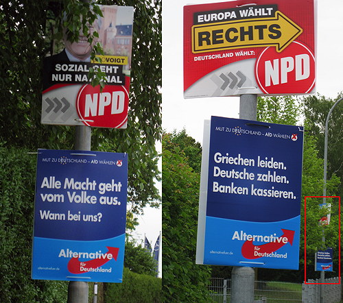 Plakate am Straßenrand
