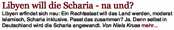 Bild: Libyen will Scharia - na und
